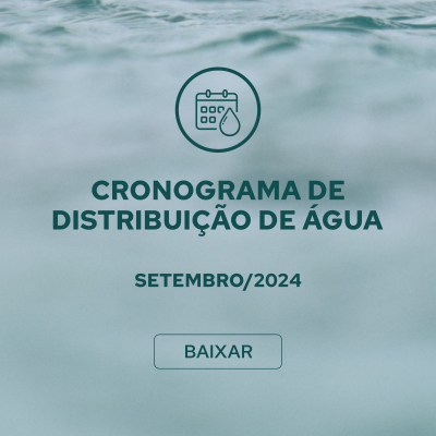 Cronograma de Distribuição de Água de Setembro de 2024