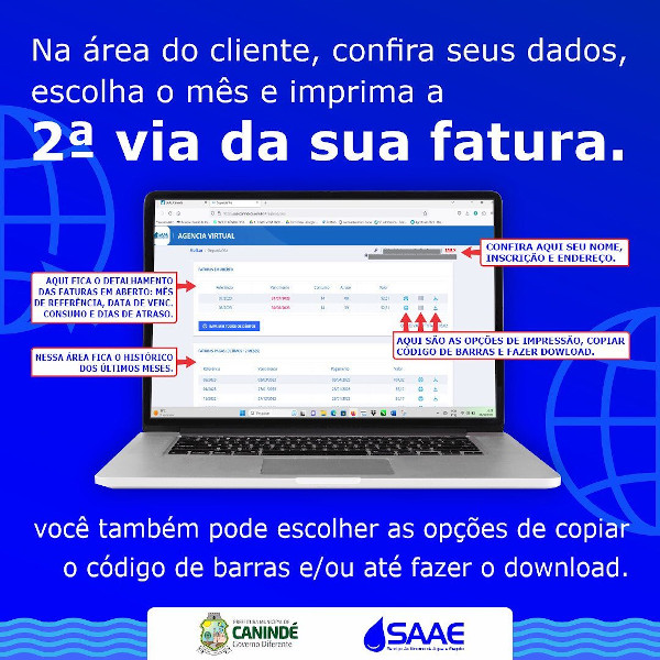 Emita a segunda via da sua fatura! É fácil e rápido.