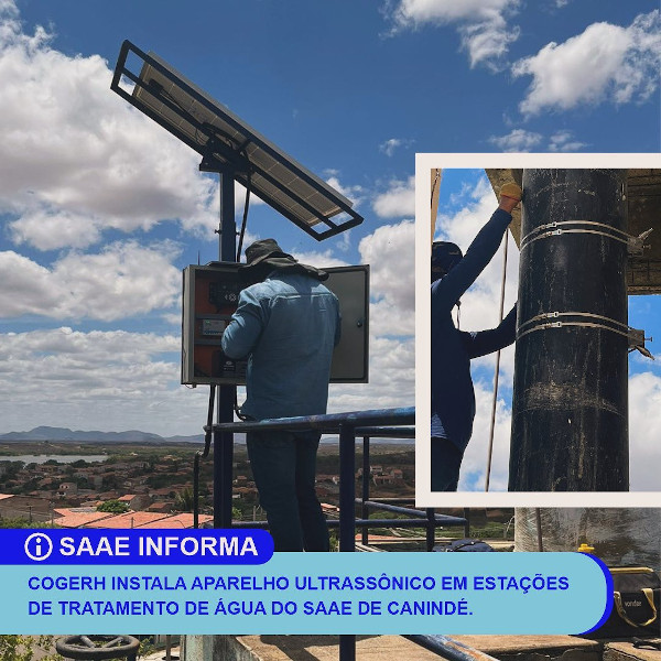 COGERH instala aparelho ultrassônico em estações de tratamento de água do SAAE de Canindé.