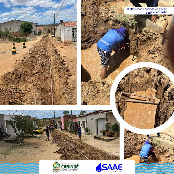SAAE de Canindé conclui segunda etapa de ampliação de rede de água no bairro Bela Vista.