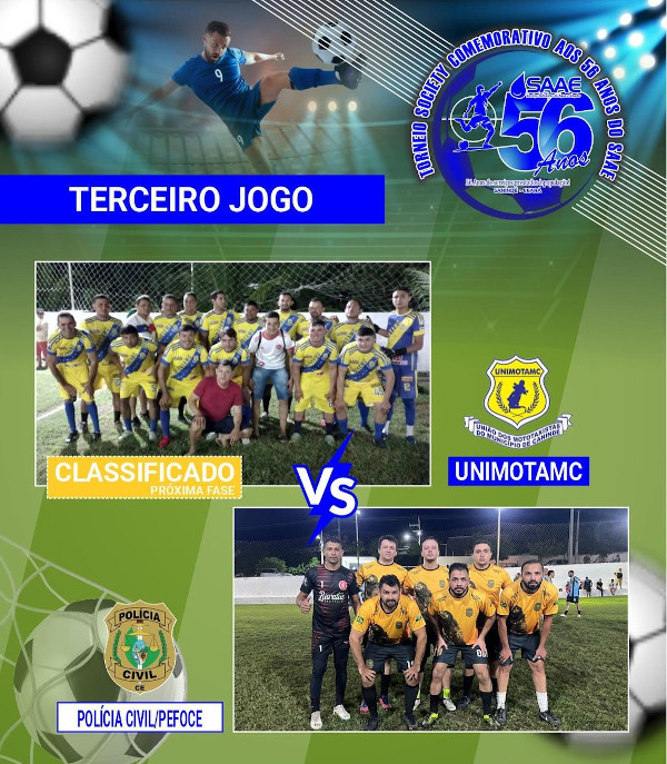 Resultado da primeira fase do Torneio Society em Comemoração aos 56 anos do SAAE de Canindé!