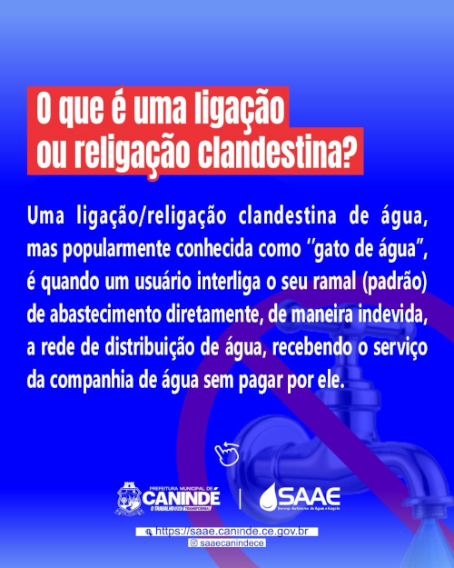 Ligações/Religações clandestinas são proibidas