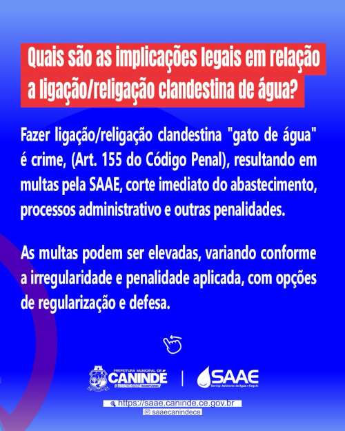 Ligações/Religações clandestinas são proibidas