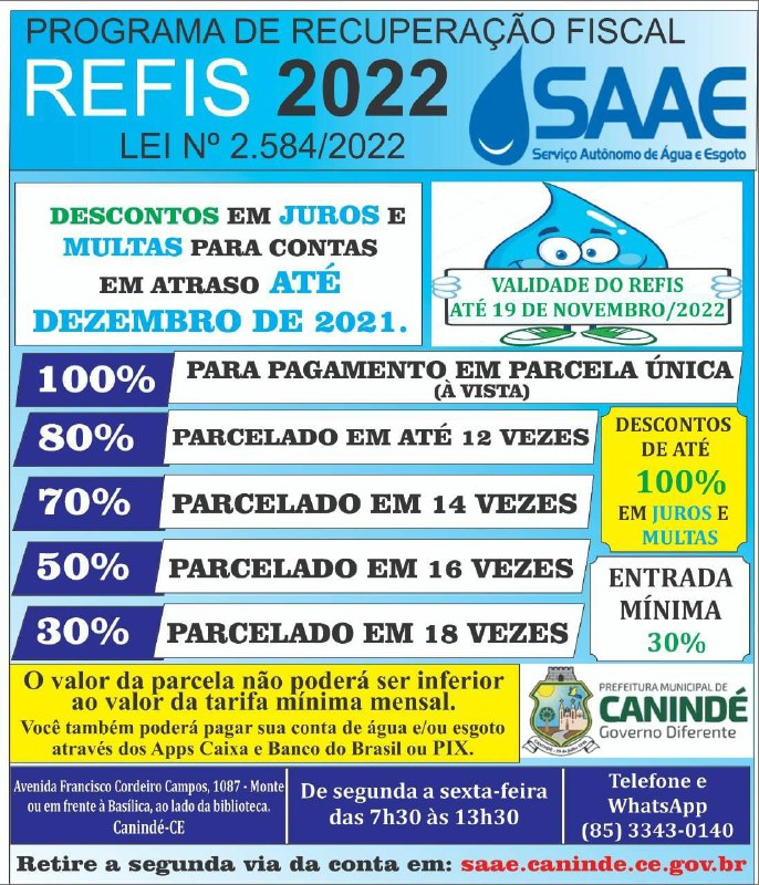 A Lei do REFIS já está em vigor e os descontos em juros e multas poderão chegar a 100%.