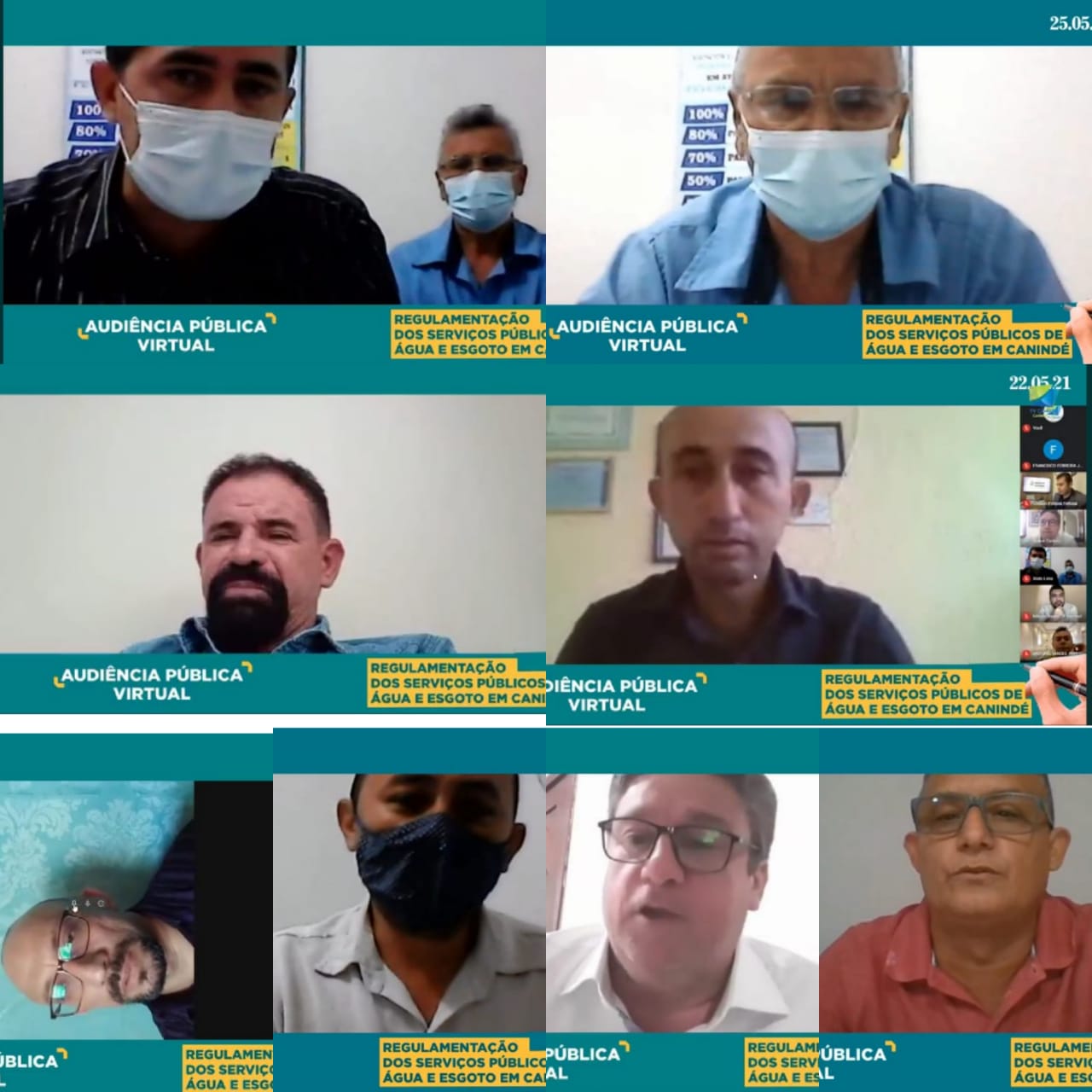 Captura de tela de uma sessão virtual entre várias pessoas