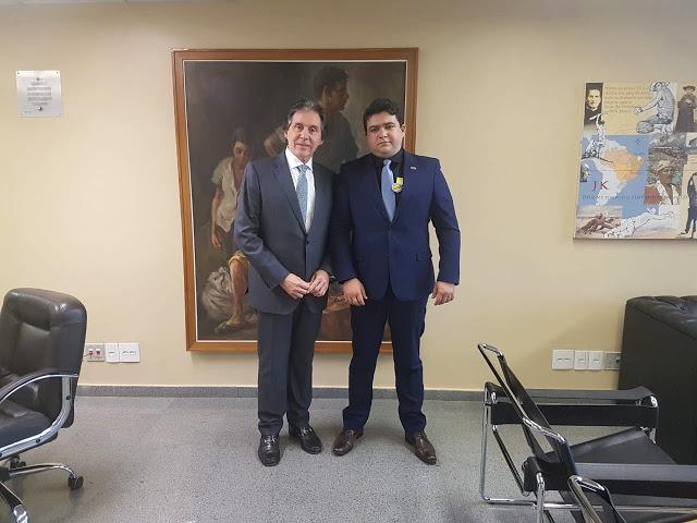 O prefeito Taiano e o Presidente do Senado Federal Eunicio Oliveira