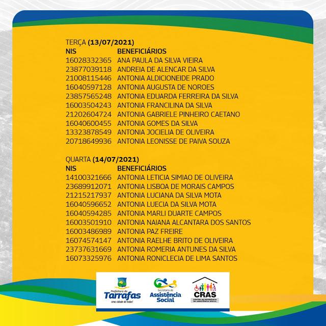 LISTA DOS BENEFICI&Aacute;RIOS E DATA DE PAGAMENTO DO CART&Atilde;O MAIS INF&Acirc;NCIA