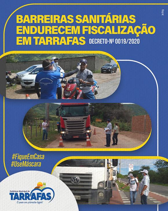 Barreiras sanit&aacute;rias endurecem fiscaliza&ccedil;&atilde;o em Tarrafas