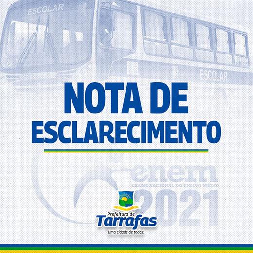 Nota de esclarecimento referente ao transporte para participar do Enem 