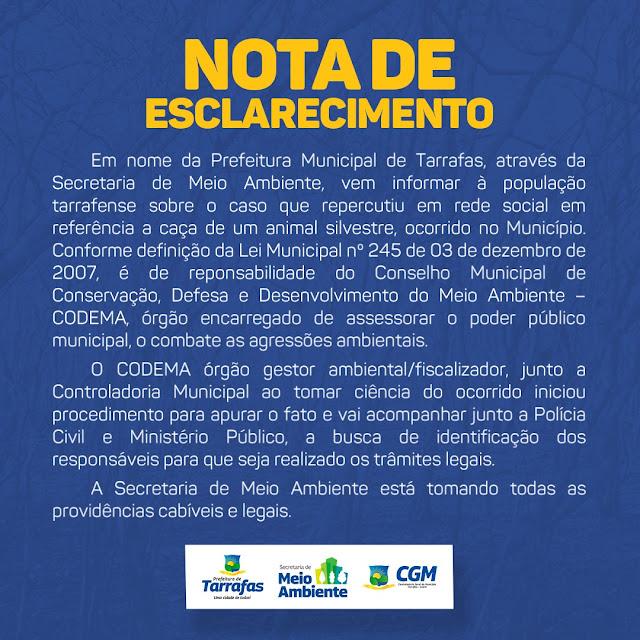 Prefeitura emite nota de esclarecimento.