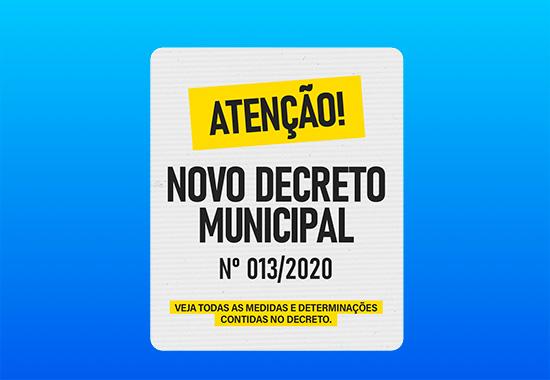 Município de Tarrafas lançou um novo decreto municipal nº 13/2020