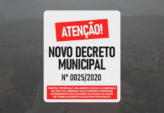 Governo municipal de tarrafas, prorroga decreto de isolamento social