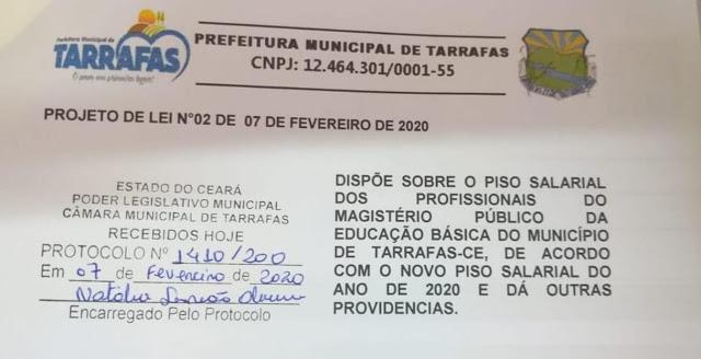 Projeto de reajuste do piso salarial do magist&eacute;rio